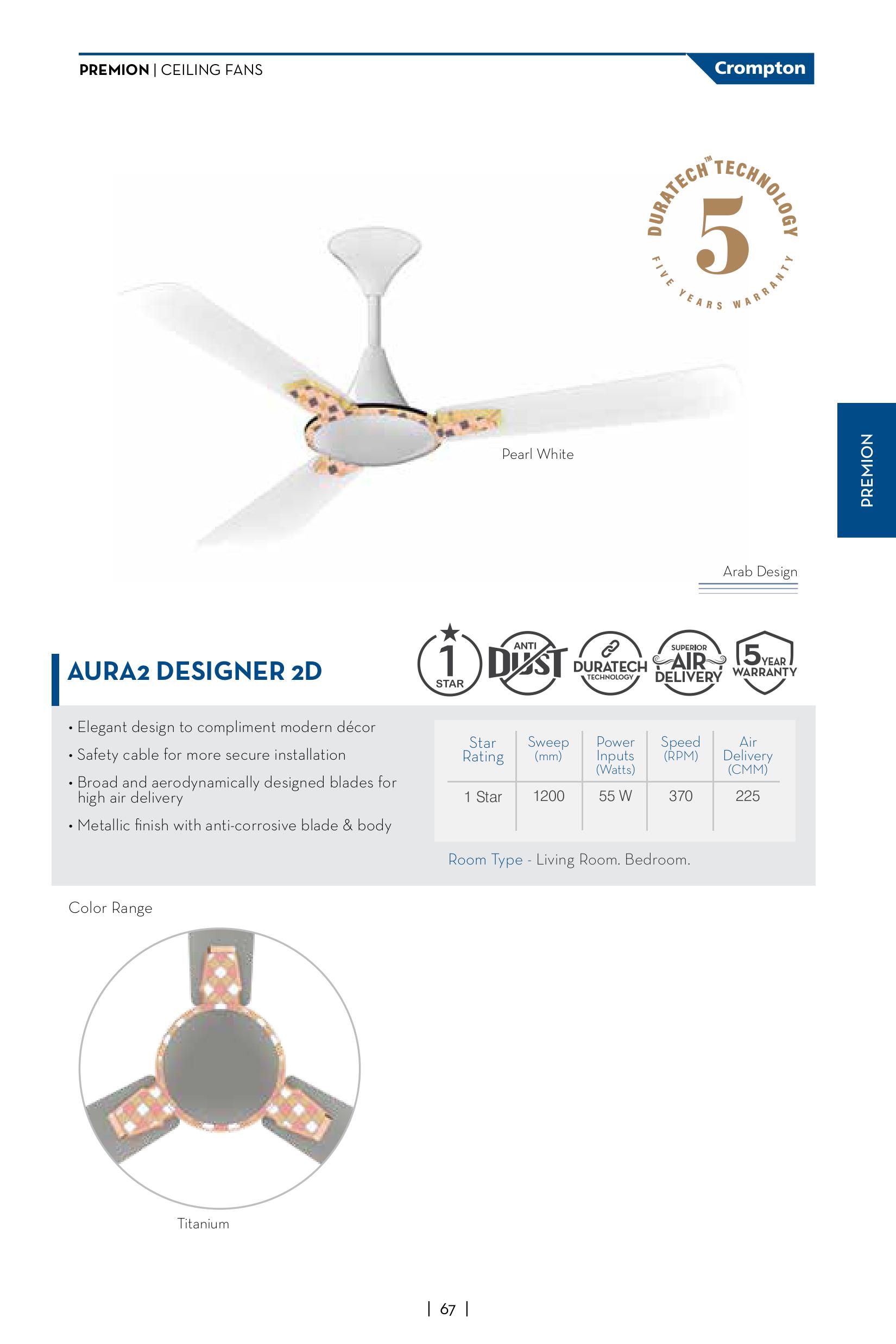 Crompton Aura2 Designer 2D Arab Design